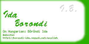 ida borondi business card