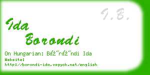 ida borondi business card